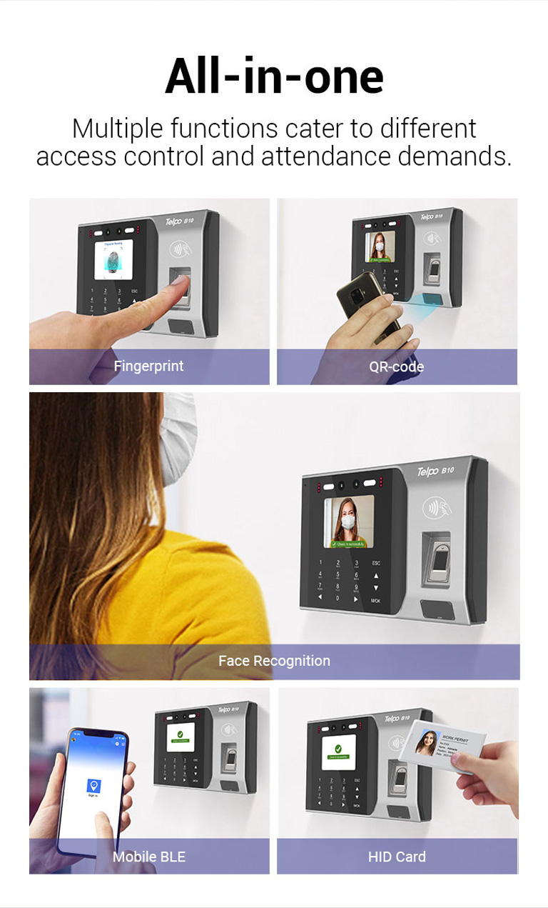 Face recognition Fingerprint and NFC Card Time Attendance Access control Machine