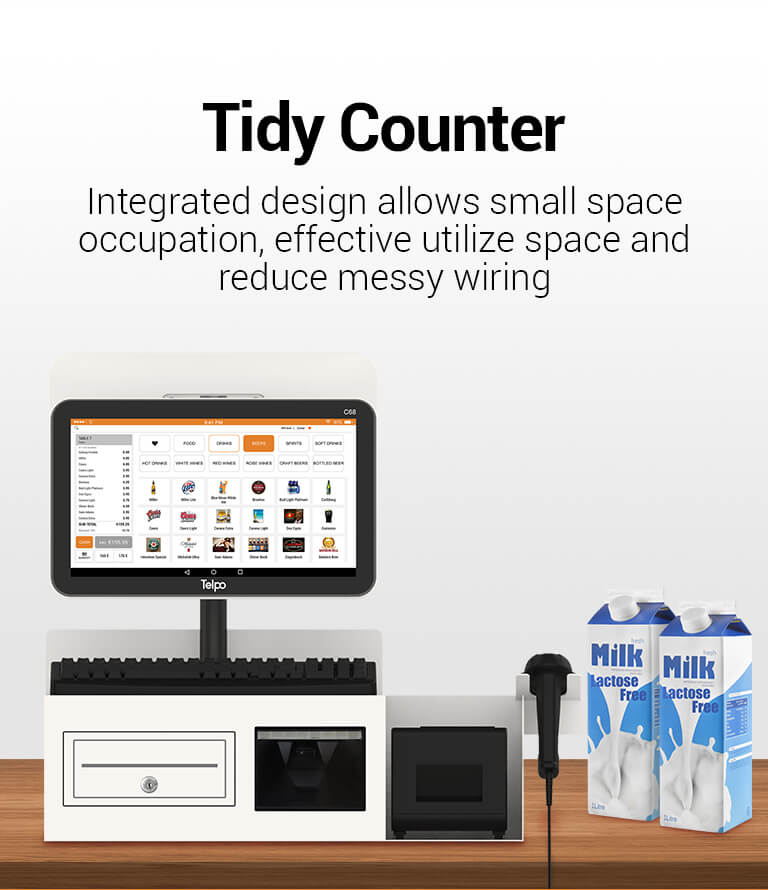 Face Recognition integrated cash register tidy counter