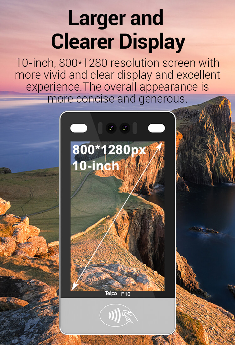 10-inch screen Face Recognition Terminal for access control and attendance