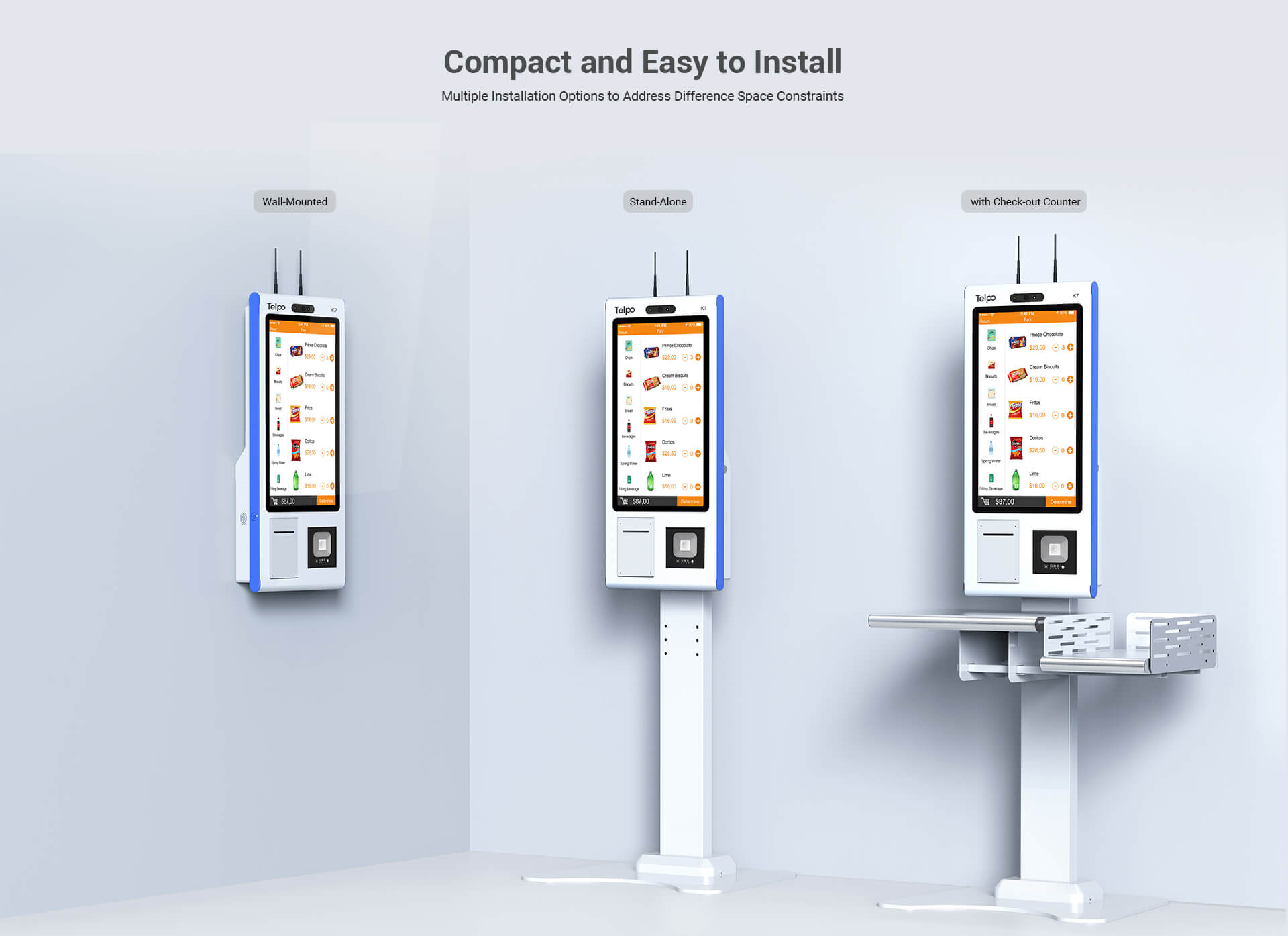 self checkout kiosk with Sturdy Checkout Bracket Telpo K7