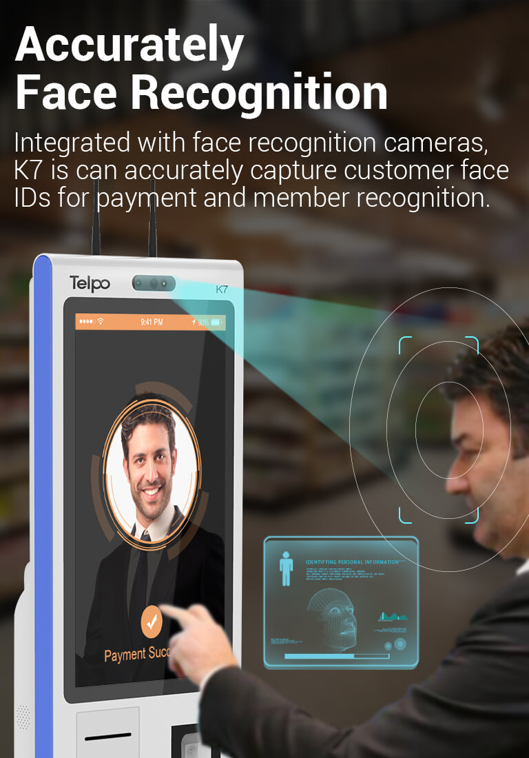 CheckoutKiosk machine has accurately Face Recognition K7