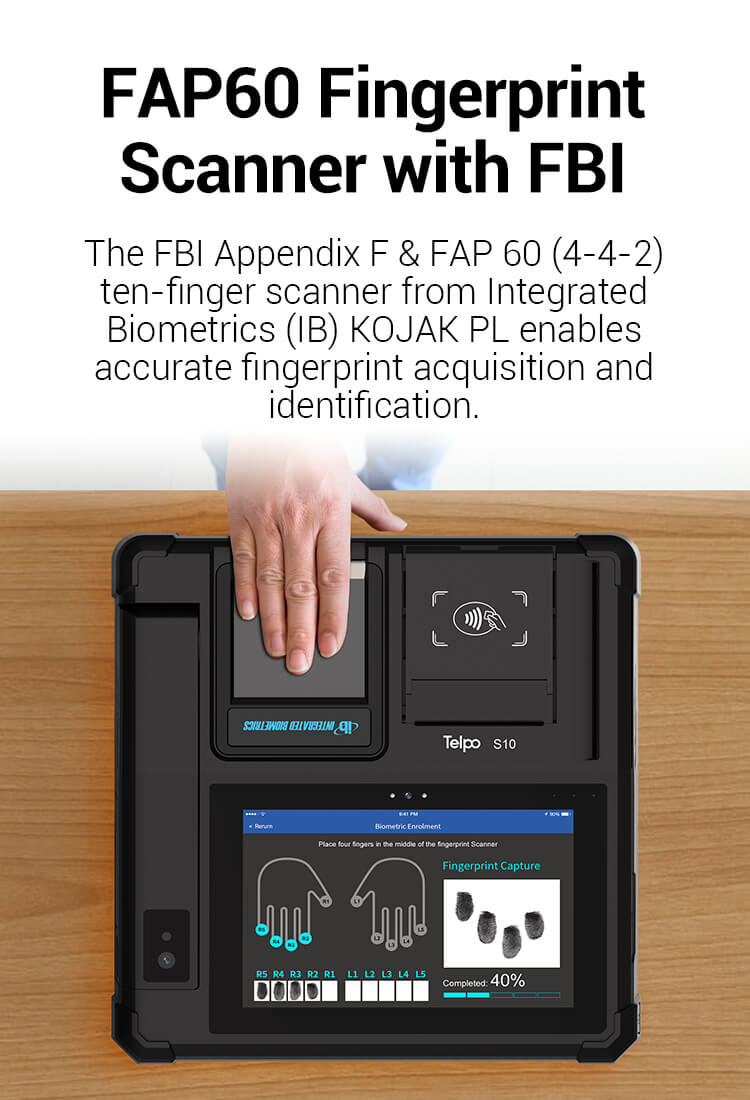 FAP60 Fingerprint Scanner with FBI Biometric SIM registration device