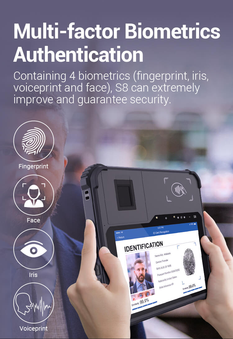 Multi-factor Biometrics Authentication biometric tablet Telpo S8