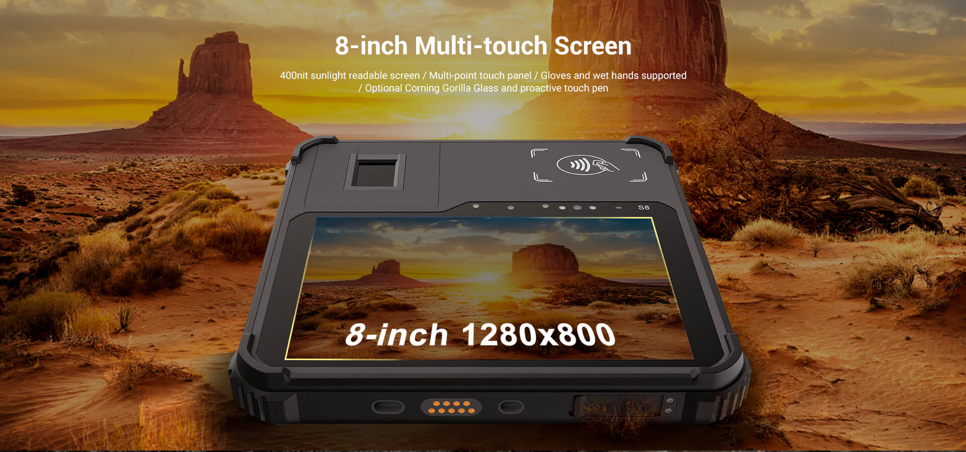 8-inch touch screen biometric tablet 