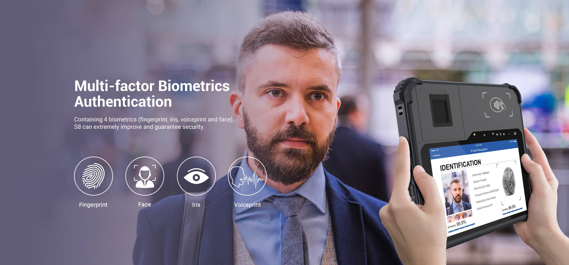 Fingerprint, iris, voiceprint, face multi-factor biometric recognition 
