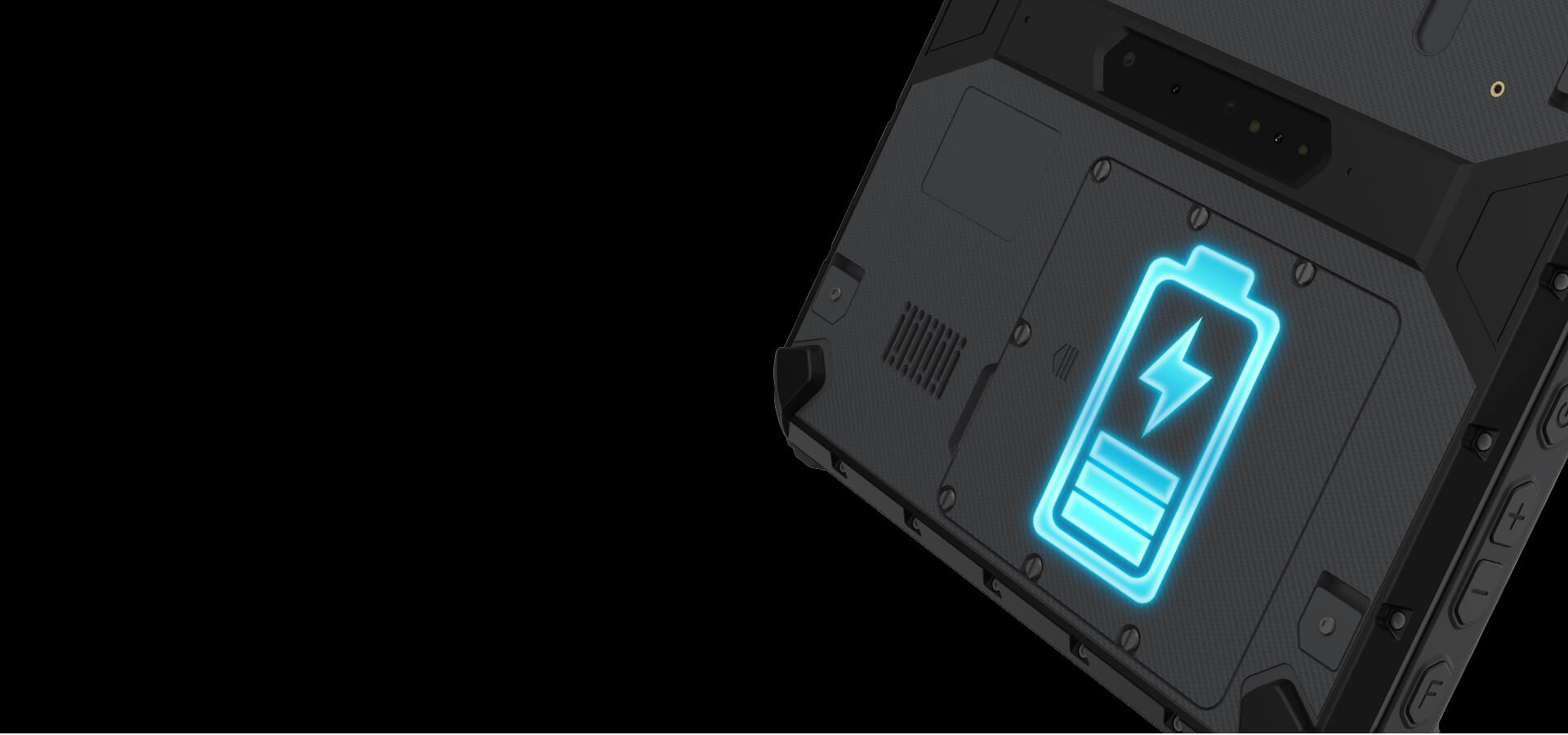 Rural identification biometric tablet with battery