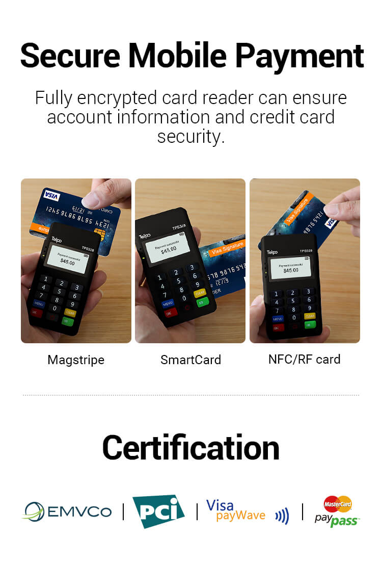 Banking Mobile mPOS machine, credit card swiper
