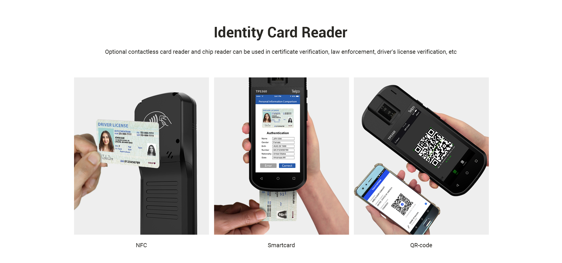 Live Finger Detection handheld biometric device