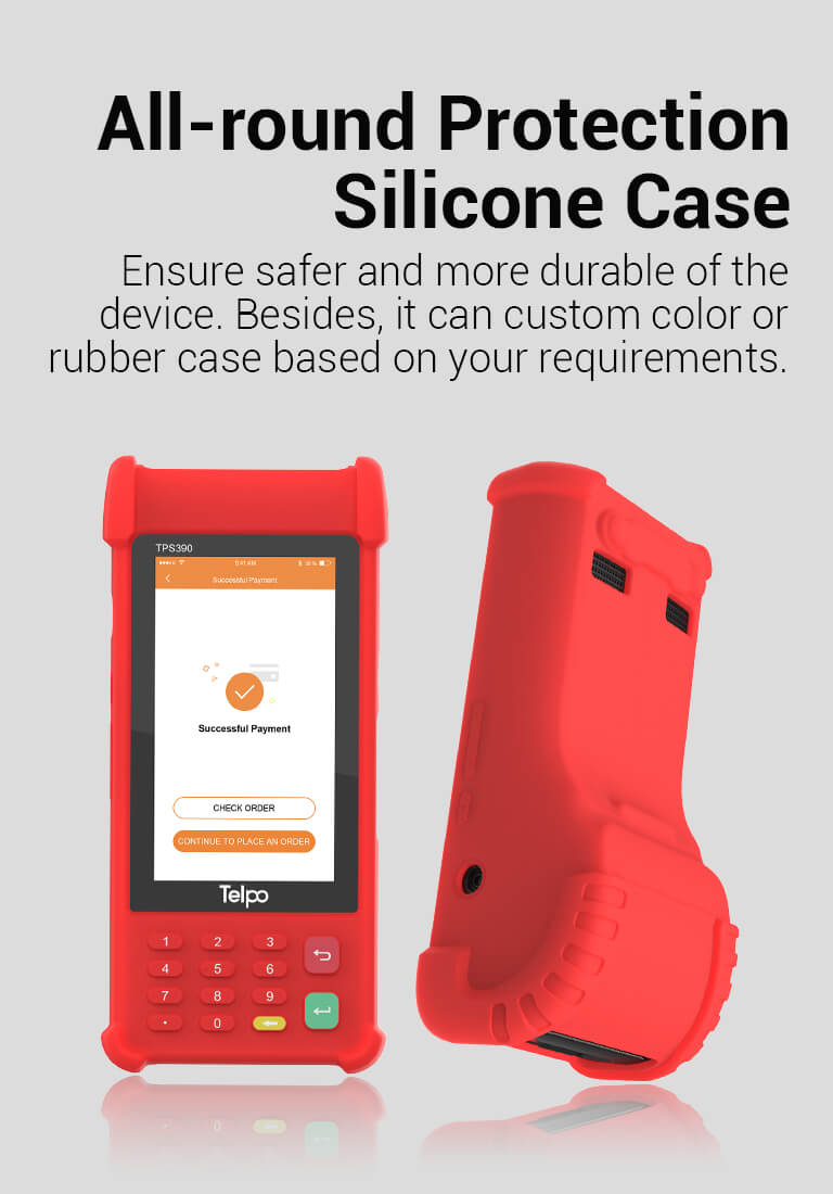 Android Handheld pos with rubber case