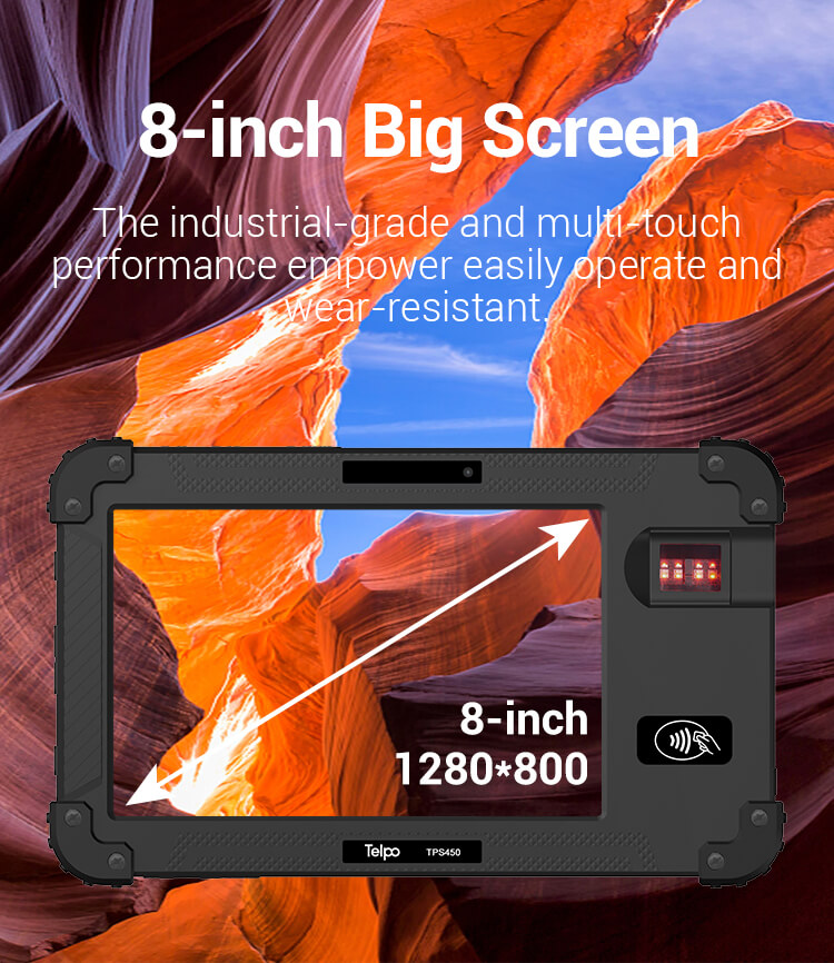 8-inch industrial-grade and multi-touch screen empower easily operate and wear-resistant.