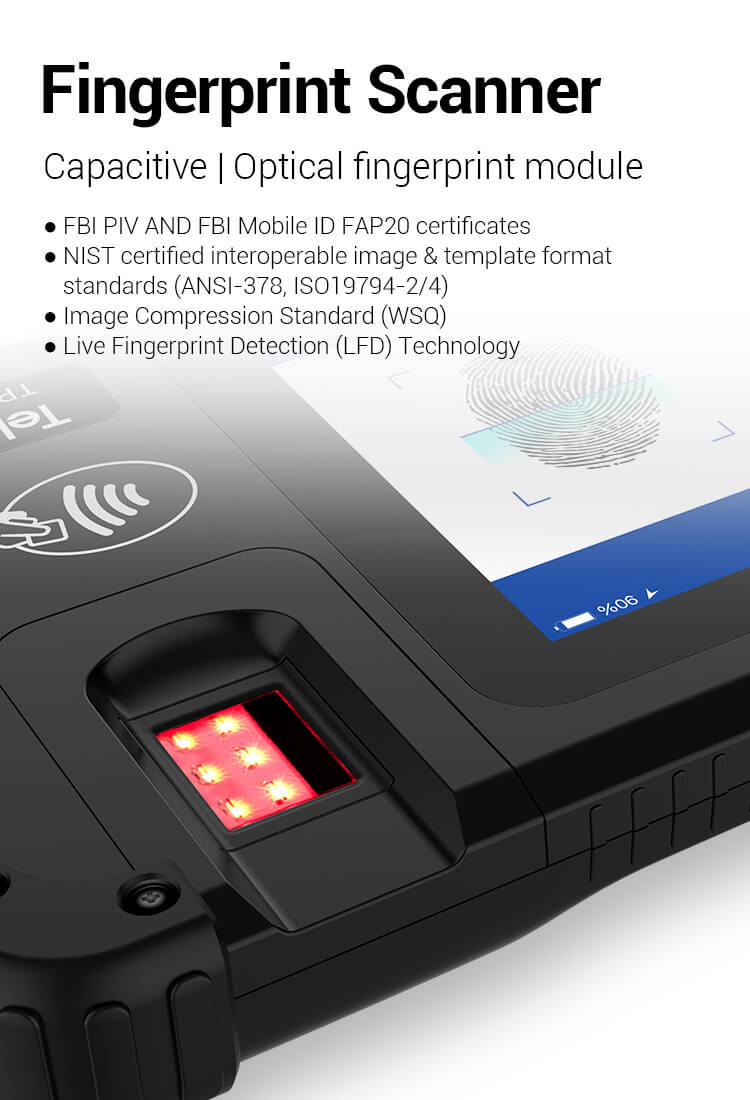 Biometric Fingerprint Scanner device TPS360 supports FBI PIV AND FBI Mobile ID FAP20 certicates