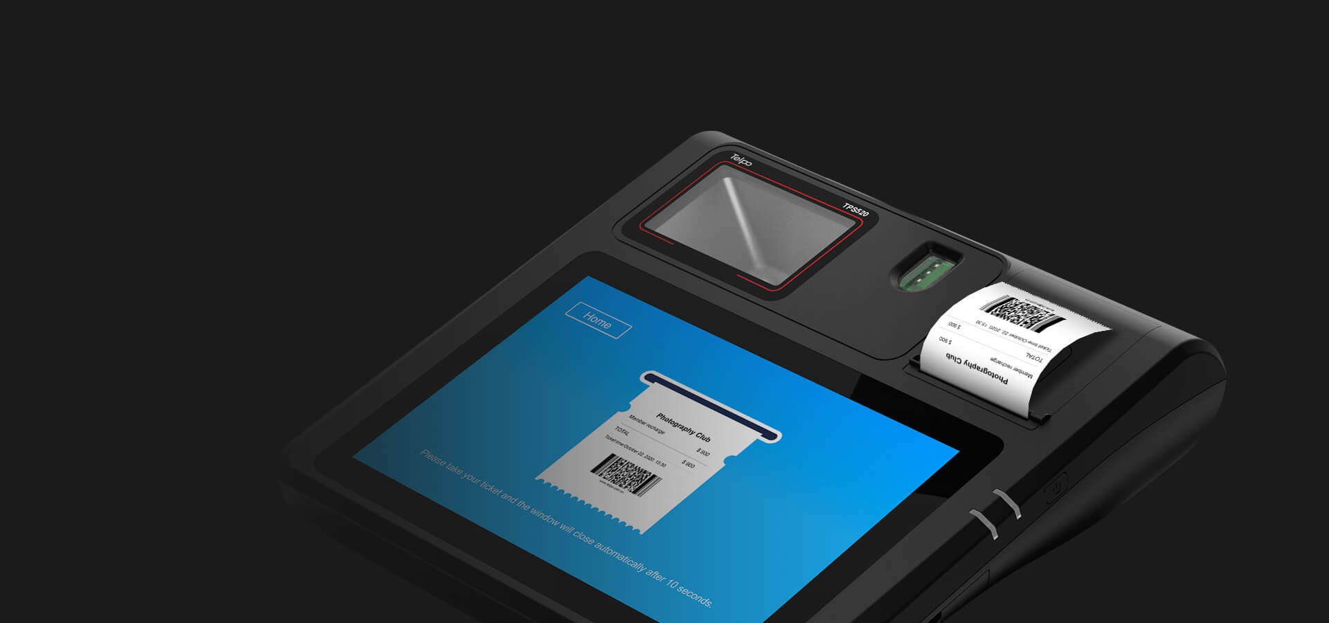 Fingerprint identification cashier billing machine with thermal printer